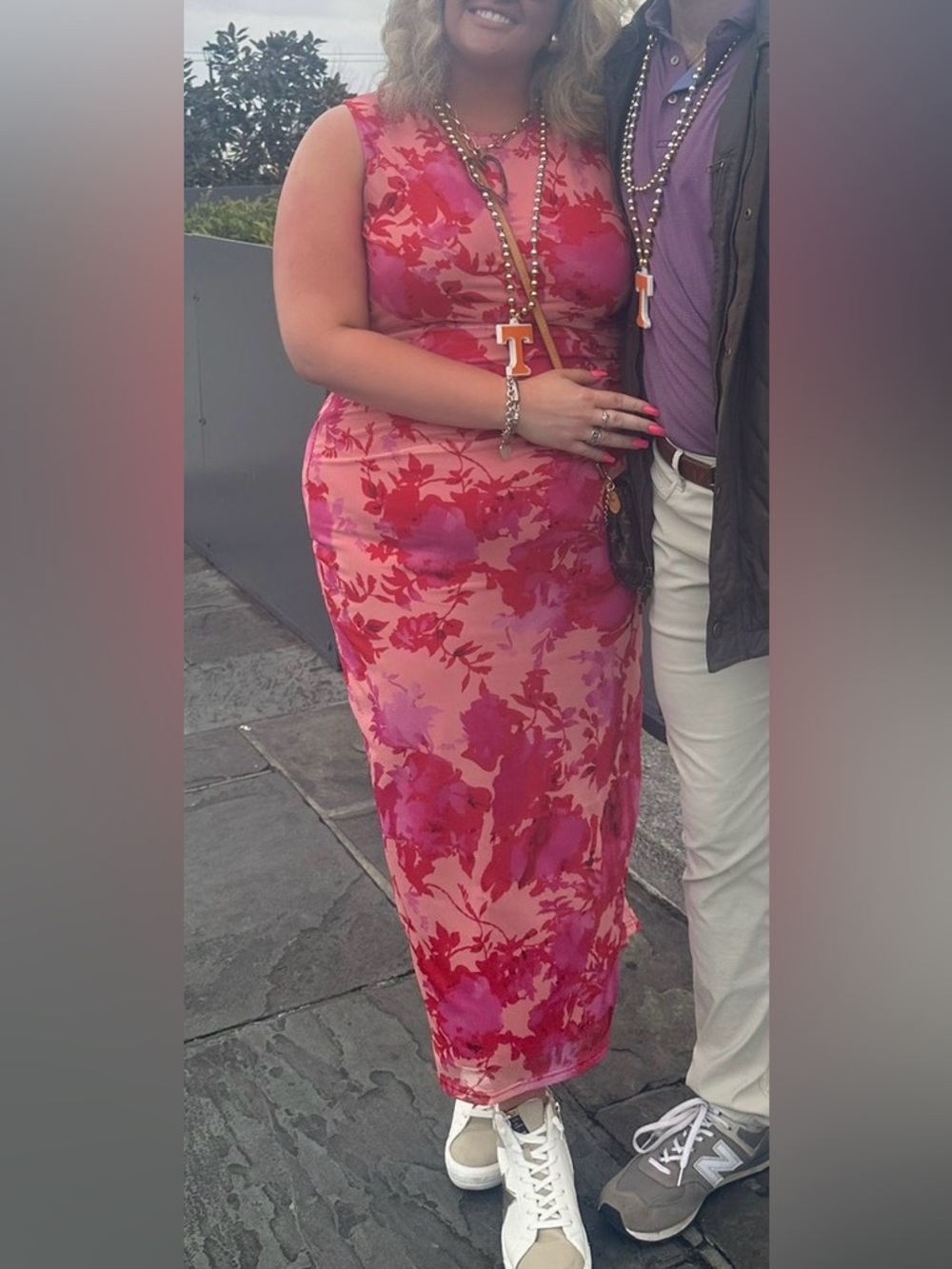 Floral Pink Sleeveless Maxi Dress